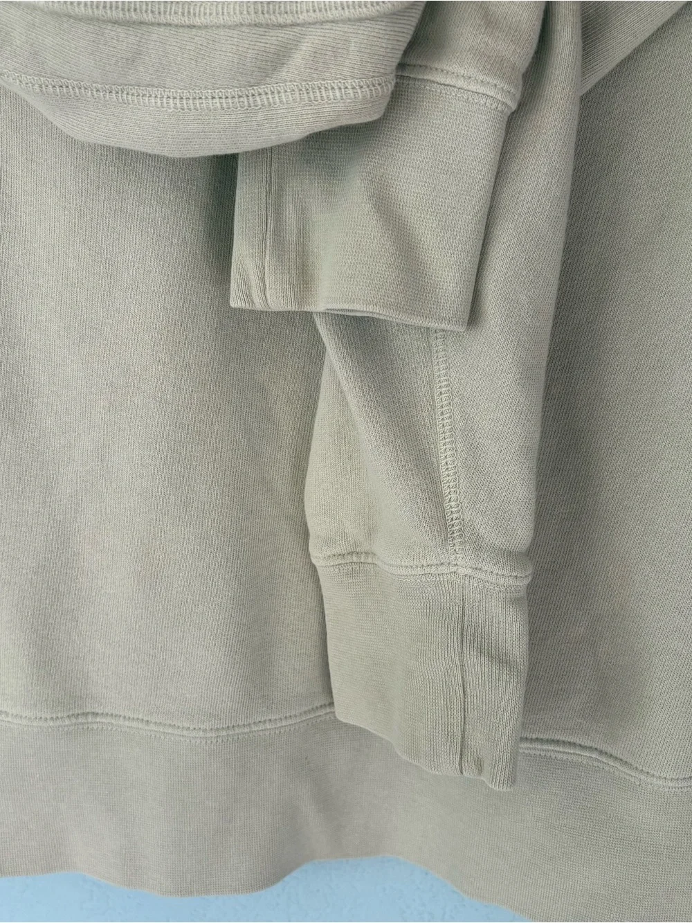 Billy Reid Sweatshirt Tinted White Crewneck Sweatshirt Cotton Elbow Patch